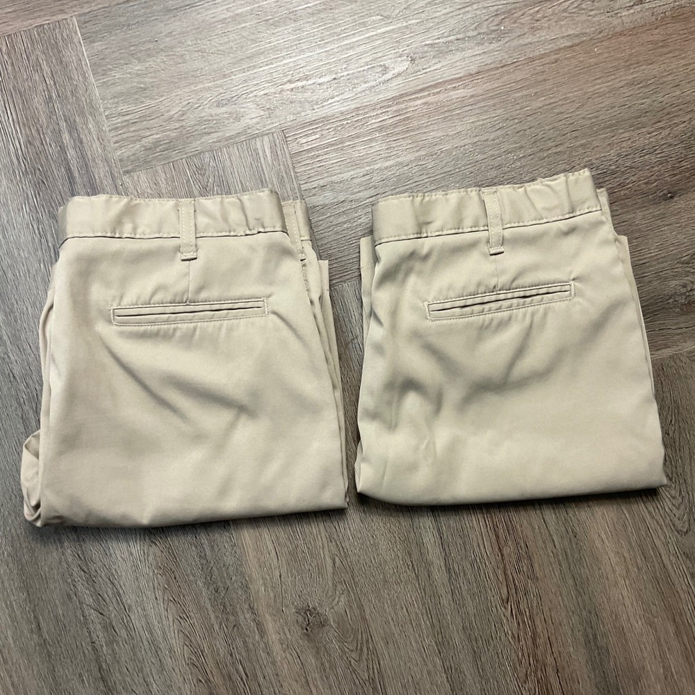 Elderwear Chino School Uniform 2 Set Flat Front Shorts Boys Husky 34 Khaki Tan